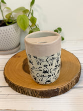 Load image into Gallery viewer, #015 - 12 oz. Cat patterned Travel sip cup with pink rim