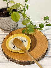 Load image into Gallery viewer, #019 - Bee, fresh honey patterned Spoon rest with yellow rim