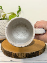 Load image into Gallery viewer, #008 - 16 oz. White speckled mug with Bigfoo t with a flannel and Beer *see notes