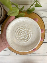 Load image into Gallery viewer, #047 - Speckled White Garlic grater / dipping oil dish