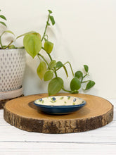 Load image into Gallery viewer, #032 - Blueberry patterned Ring / trinket dish with blue rim