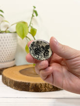 Load image into Gallery viewer, #041 - Flower bouquet patterned Calming stone with violet rim