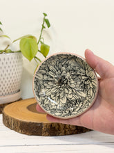 Load image into Gallery viewer, #034 - Daisy patterned Ring / trinket dish with pink rim