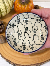 Load image into Gallery viewer, #050 - Skeleton patterned Ring / trinket dish with purple rim