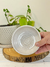 Load image into Gallery viewer, #010 - White speckled Herb Stripper / Garlic grater / dipping oil dish