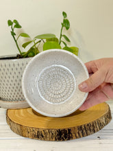 Load image into Gallery viewer, #011 - White speckled Herb Stripper / Garlic grater / dipping oil dish