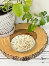 Load image into Gallery viewer, #013 - Floral patterned Ring / trinket dish with light blue coloured rim
