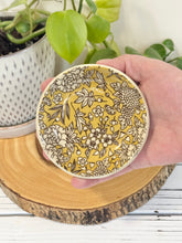 Load image into Gallery viewer, #016 - Yellow floral patterned Ring / trinket dish