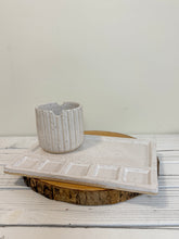 Load image into Gallery viewer, #040 - White speckled paint palette and paint brush holding water cup