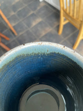 Load image into Gallery viewer, #023 - 16 oz. white speckled Dog mug with blue inside *see notes
