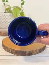 Load image into Gallery viewer, #008 - 16 oz. Blue moon phase patterned mug with cobalt blue rim
