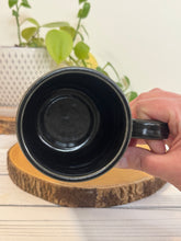 Load image into Gallery viewer, #026 - 14 oz. Heart patterned mug with black rim
