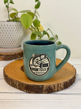 Load image into Gallery viewer, #027 - 14 oz. Green Fish trade patterned mug
