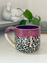 Load image into Gallery viewer, #003 - 16 oz. Leopard mug with purple rim
