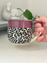 Load image into Gallery viewer, #003 - 16 oz. Leopard mug with purple rim
