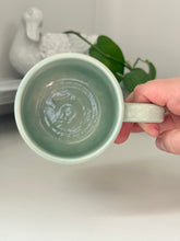 Load image into Gallery viewer, #008 - 14-16 oz. Bunny mug with aqua rim
