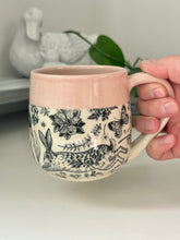 Load image into Gallery viewer, #010 - 14-16 oz. Bunny mug with pink rim
