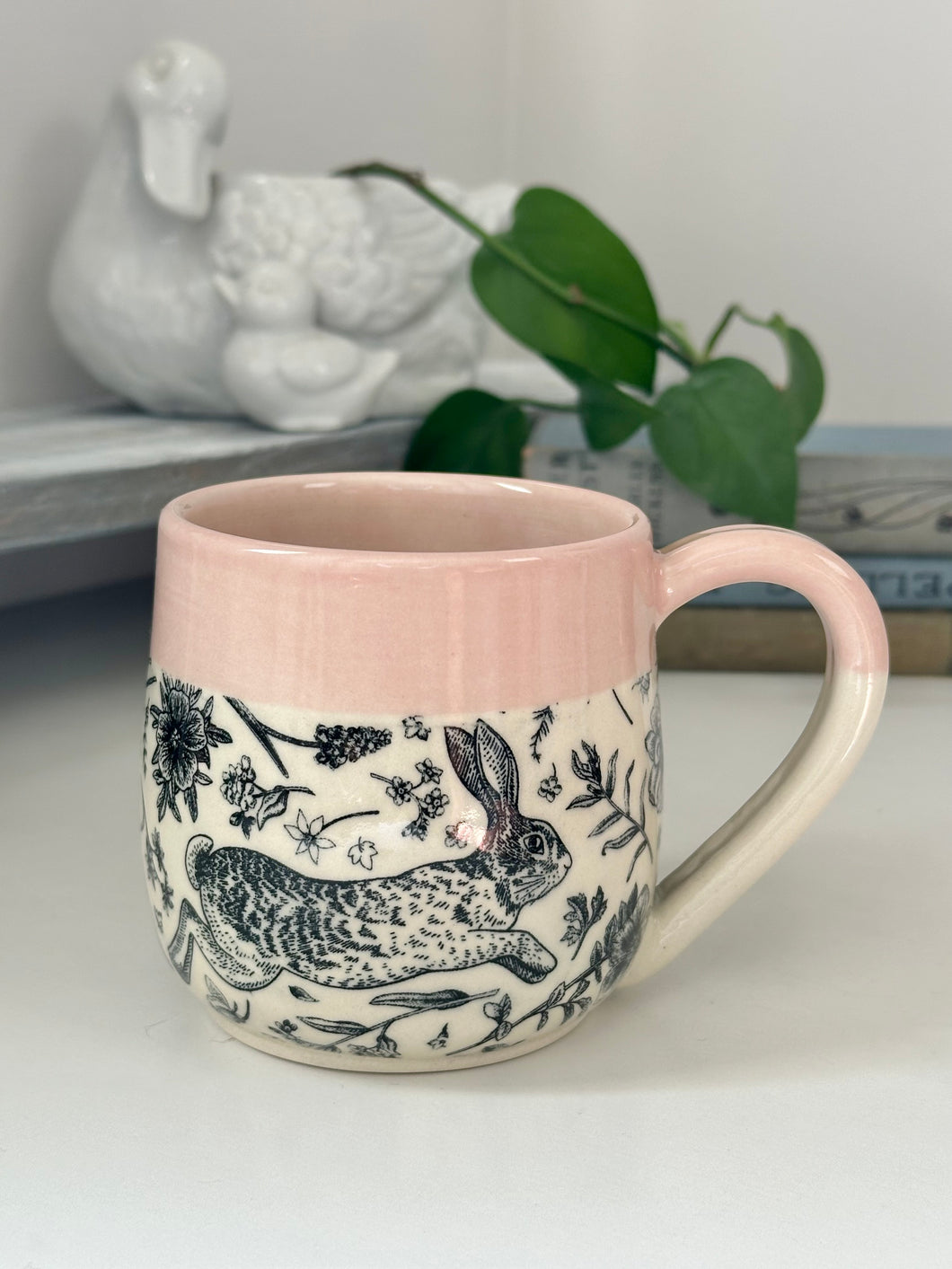 #011 - 16 oz. Bunny mug with pink rim