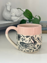 Load image into Gallery viewer, #011 - 16 oz. Bunny mug with pink rim

