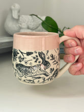 Load image into Gallery viewer, #011 - 16 oz. Bunny mug with pink rim
