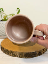 Load image into Gallery viewer, #002 - 16 oz. Book patterned mug with pink rim and inside
