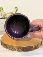 Load image into Gallery viewer, #006 - 16 oz. Moth patterned mug with purple rim and inside
