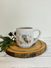 Load image into Gallery viewer, #019 - 16 oz. &quot;Owl with Flora&quot; mug with pink inside
