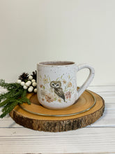 Load image into Gallery viewer, #005 -  16 oz. &quot;Owl with Flora&quot; mug with pink inside
