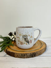 Load image into Gallery viewer, #006 -  16 oz. &quot;Owl with Flora&quot; mug with pink inside
