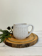 Load image into Gallery viewer, #030 - 16 oz. White speckled carved mug
