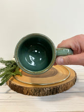 Load image into Gallery viewer, #032 - 14 oz. Green speckled carved mug
