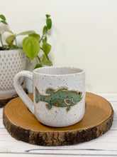 Load image into Gallery viewer, #002 - 14 oz. White speckled mug with large mouth bass (Copy)
