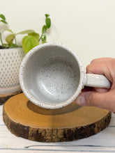 Load image into Gallery viewer, #003 - 14 oz. White speckled mug with dada, daddy, dad, bruh
