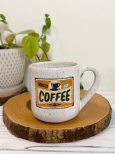 Load image into Gallery viewer, #014 - 16 oz. White speckled mug with vintage coffee graphic #4
