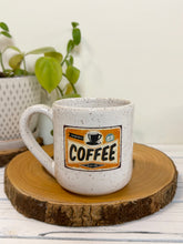 Load image into Gallery viewer, #014 - 16 oz. White speckled mug with vintage coffee graphic #4
