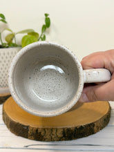 Load image into Gallery viewer, #015 - 16 oz. White speckled mug with vintage coffee graphic #5
