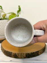 Load image into Gallery viewer, #018 - 14 oz. White speckled mug with whales and shells
