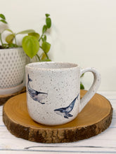Load image into Gallery viewer, #019 - 16 oz. White speckled mug with whales
