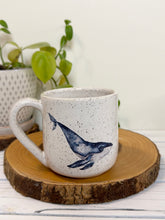 Load image into Gallery viewer, #019 - 16 oz. White speckled mug with whales
