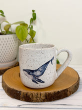 Load image into Gallery viewer, #020 - 16 oz. White speckled mug with whales
