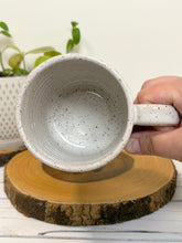 Load image into Gallery viewer, #022 - 16 oz. White speckled mug with whales and shells

