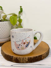 Load image into Gallery viewer, #025 - 16 oz. White speckled mug with sloths
