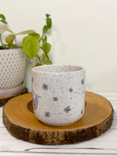 Load image into Gallery viewer, #025 - 16 oz. White speckled mug with sloths
