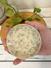Load image into Gallery viewer, #036 - Floral Ring / trinket dish with pink rim
