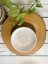 Load image into Gallery viewer, #045 - Speckled White Garlic grater / dipping oil dish
