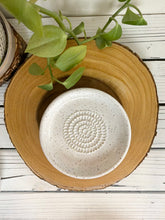 Load image into Gallery viewer, #046 - Speckled White Garlic grater / dipping oil dish
