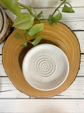 Load image into Gallery viewer, #047 - Speckled White Garlic grater / dipping oil dish
