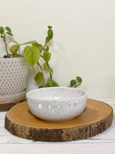 Load image into Gallery viewer, #048 - White speckled Herb Stripper / Garlic grater / dipping oil dish
