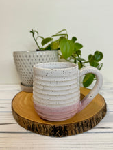 Load image into Gallery viewer, #001 - 14 oz. White and pink speckled, ridged mug
