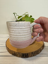 Load image into Gallery viewer, #001 - 14 oz. White and pink speckled, ridged mug
